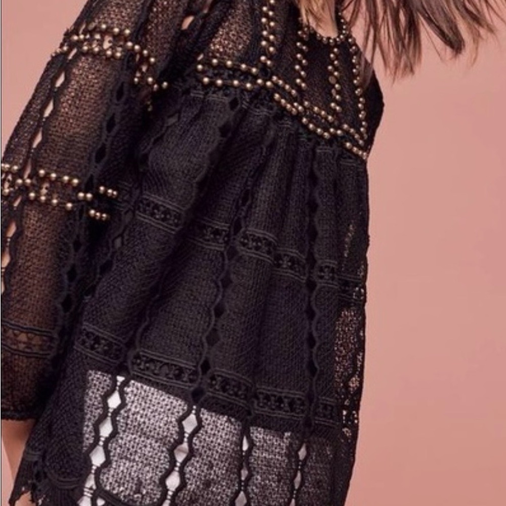 Maeve Black Crochet Top